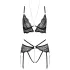 Set Sutien Dantelă Deschis Abierta Fina (negru)