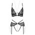 Set Sutien Dantelă Deschis Abierta Fina (negru) - XL
