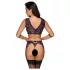 Cottelli Bondage - set lenjerie și cătușe (negru-violet) - M