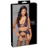 Cottelli Bondage - set lenjerie și cătușe (negru-violet) - M