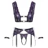 Cottelli Bondage - set lenjerie și cătușe (negru-violet) - M