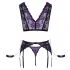 Cottelli Bondage - set lenjerie și cătușe (negru-violet) - M