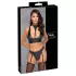 Cottelli Bondage - set sutien lucios cu cătușe (negru) - M