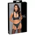 Cottelli Bondage - set sutien lucios cu cătușe (negru) - M