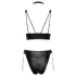 Cottelli Bondage - set sutien lucios cu cătușe (negru) - M