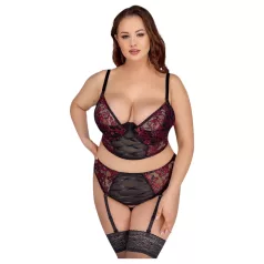   Cottelli Plus Size - set lenjerie sexy - mărime mare - roșu