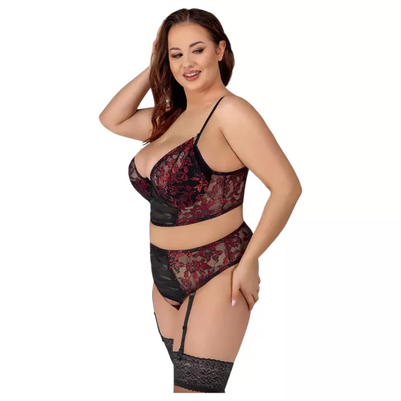 Cottelli Plus Size - set lenjerie sexy - mărime mare - roșu