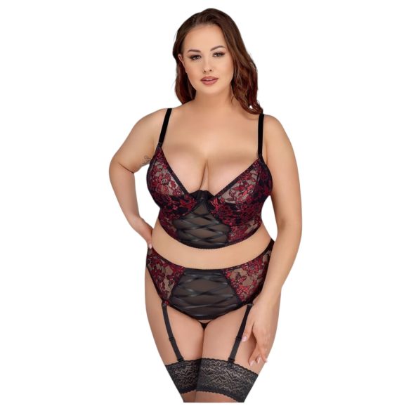 Cottelli Plus Size – Set sutien (roșu) - 90C/XL