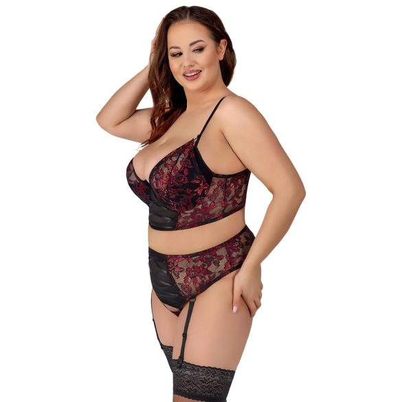 Cottelli Plus Size – Set sutien (roșu) - 90C/XL