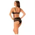 Obsessive Elizenes - set sutien transparent cu model (negru) - L/XL