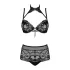 Obsessive Elizenes - set sutien transparent cu model (negru) - L/XL