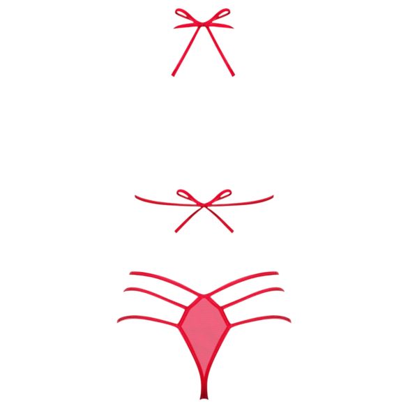 Obsessive - erotická sada prádla s mašlí - červená