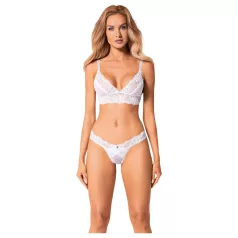   Obsessive - Set lenjerie sexy cu dantelă - sutien și chiloț - alb - M/L
