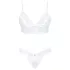 Obsessive - Set lenjerie sexy cu dantelă - sutien și chiloț - alb