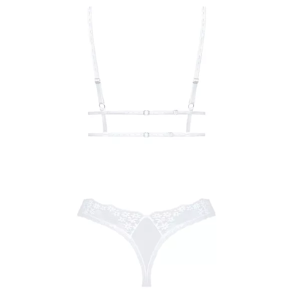 Obsessive - Set lenjerie sexy cu dantelă - sutien și chiloț - alb
