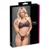 Cottelli Party - set lenjerie cu sutien tip corset - negru