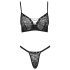 Set sultan: sutien cu șireturi, negru - Perfect pentru petreceri! - 80B/M