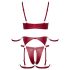 Cottelli Bondage - Set sutien lucios și cătușe pentru mâini (roșu)