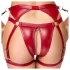 Cottelli Bondage - Set sutien lucios și cătușe pentru mâini (roșu) - M