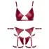 Cottelli Bondage - Set sutien lucios și cătușe pentru mâini (roșu) - M