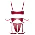 Cottelli Bondage - Set sutien lucios și cătușe pentru mâini (roșu) - M