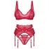 Obsessive - set lenjerie sexy din dantelă - roșu - L/XL