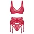 Obsessive - set lenjerie sexy din dantelă - roșu - L/XL