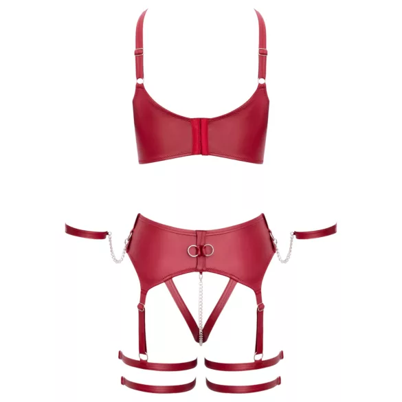 Cottelli Bondage - set sutien cu bretele încrucișate - roșu