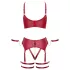 Cottelli Bondage - set sutien cu bretele încrucișate - roșu - L