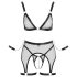 Cottelli Bondage - set transparent plase cu lanțuri (negru) - M