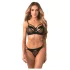 Obsessive - set lenjerie cu sutien cu bretele - negru - L/XL