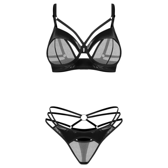 Obsessive - set lenjerie cu sutien cu bretele - negru - L/XL