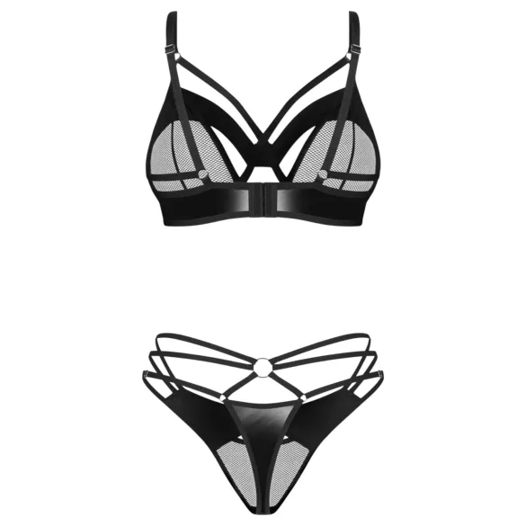 Obsessive - set lenjerie cu sutien cu bretele - negru - L/XL