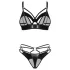 Obsessive - set lenjerie cu sutien cu bretele - negru - L/XL