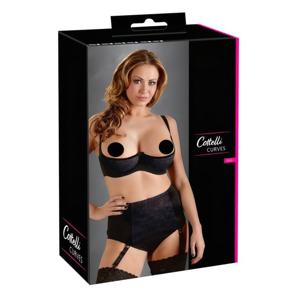 Cottelli Plus Size - Sutien Push-Up (negru)