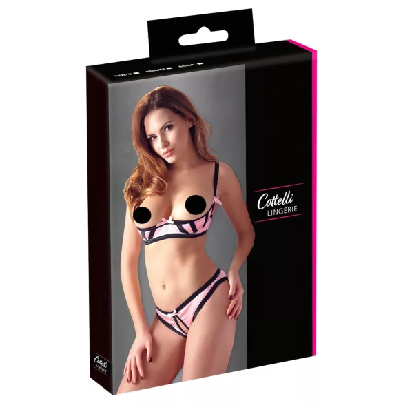 Cottelli - set lenjerie cu sutien decupat - dungi