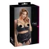 Cottelli Plus Size - sutien tip harness cu inele (negru) - 95E