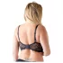 Cottelli Plus Size - sutien tip harness cu inele (negru) - 95E
