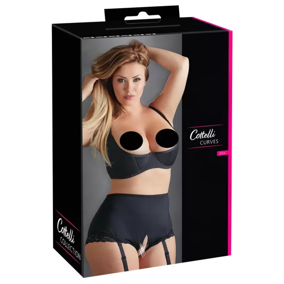 Cottelli Plus Size - sutien tip balconette cu întărituri - negru - 90D