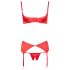 Cottelli - set deschis cu ridicător pentru bust, inimioare (roșu) - 80C/M