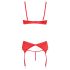 Cottelli - set deschis cu ridicător pentru bust, inimioare (roșu) - 80C/M