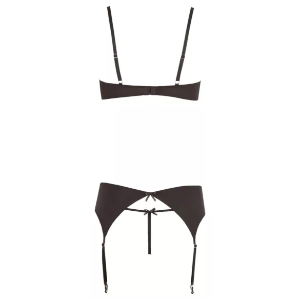 Abierta Fina - set lenjerie cu pietre strălucitoare (negru) - 80C/M