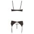 Abierta Fina - set de lenjerie cu pietre strălucitoare (negru) - 80C/M