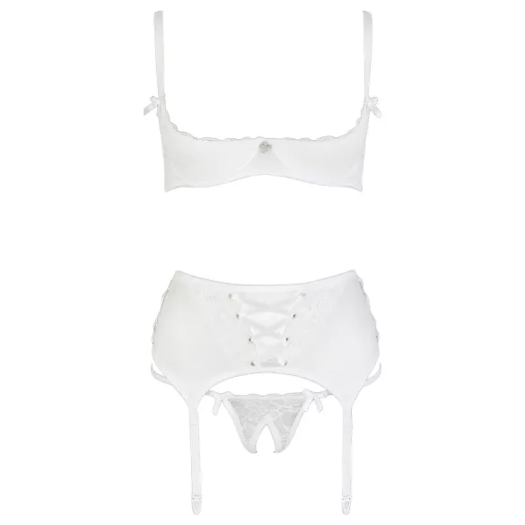 Cottelli - set bustier cu dantelă și șnur - alb