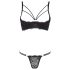 Cottelli - sutien cu inele și tanga negru seducător - 80C/M