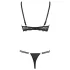 Cottelli - sutien cu bretele și inele, tanga - negru - 85C/L
