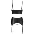 Abierta Fina - set lenjerie sexy cu bretele și dantelă - negru - 85B/L