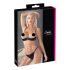 Cottelli - Set satinat cu lanțuri și strasuri pentru susținere bust (negru) - 85B/L