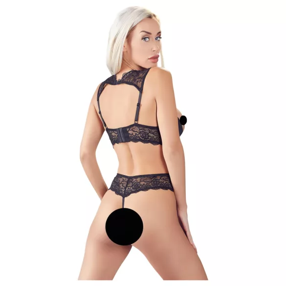 Cottelli - set lenjerie cu sutien deschis - negru