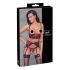 Cottelli Bondage - Set roșu mat cu dantelă și sutien de ridicare